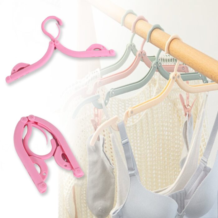 Virgin Folding Travel Hangers, Portable Folding Clothes Hangers For Scarves Suits Trousers Pants Shirts Socks Underwear Travel Home Foldable Clothes Drying Rack (2 Pc Set) - Image 3