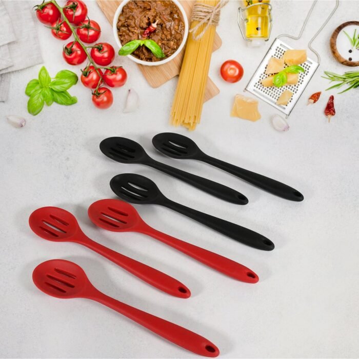 Multipurpose Silicone Spoon, Silicone Basting Spoon Non-Stick Kitchen Utensils Household Gadgets Heat-Resistant Non Stick Spoons Kitchen Cookware Items For Cooking And Baking (6 Pcs Set) - Image 22