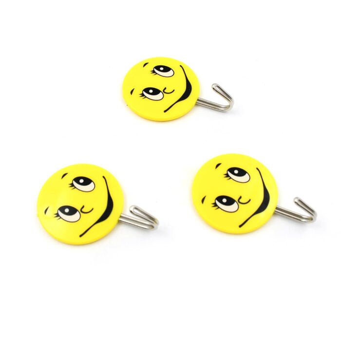 3Pcs Self Adhesive Multipurpose Smiley Hooks For Home Use - Image 4