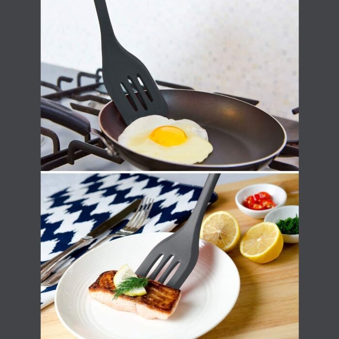 Silicone Slotted Spatula, Non Stick Kitchen Turners, High Heat Resistant Bpa Free Kitchen Utensils, Ideal Cookware For Fish, Eggs, Meat (30Cm) - Image 1