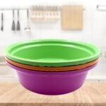 Household Storage Plastic Round Bowl / Tub / Basket / Bucket Set - Pack Of 3