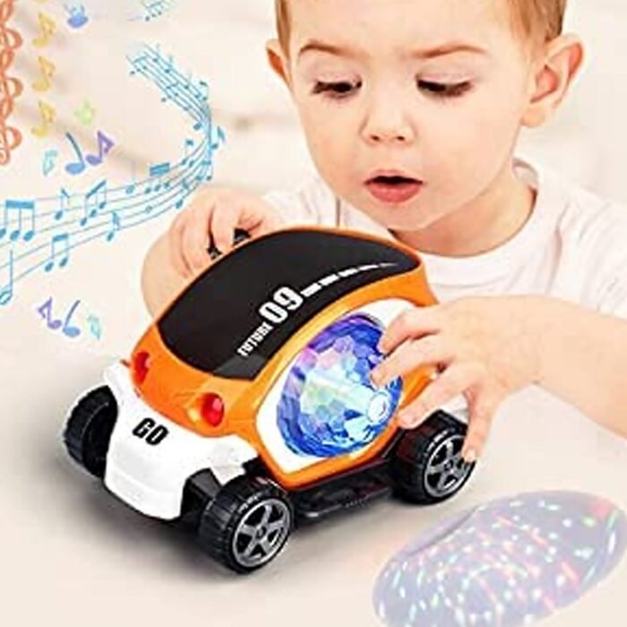 Plastic 360 Degree Rotating Stunt Car Toy with Lights and Music - Image 3