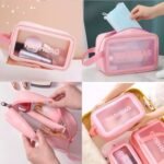 Cosmetic Pouch, Make Up Bag For Home & Travel, Toiletry Bag For Cosmetics, Brushes, Accessories Set Of 3 Small, Medium & Big - Wash Bag