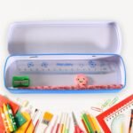 Multifunctional Compass Box With 1 Pencil, 1 Eraser, 1 Scale, 1 Pencil Sharpener, 6 Pen Refill, 1 Black Pen For Boys & Girls For School, Small Size Cartoon Printed Pencil Case For Kids Birthday Gift (12 Pcs Set) - Image 3