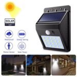 6609 Yellow Solar Wireless Security Motion Sensor LED Night Light for Home Outdoor/Garden Wall.