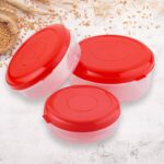 Heavy Plastic Material Stackable & Reusable Classic Round Plastic Big Storage Container Box For Kitchen & Home Organization (Pack Of 3) - Image 4