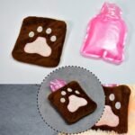 Paw Print Small Hot Water Bag With Cover For Pain Relief, Neck, Shoulder Pain And Hand, Feet Warmer, Menstrual Cramps.