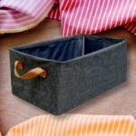 Foldable Storage Box With Lid And Handles, Cotton And Linen Storage Bins And Baskets Organizer For Nursery, Closet, Bedroom, Home (45 Cm)
