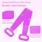 1303 SILICONE BODY BACK SCRUBBER DOUBLE SIDE BATHING BRUSH FOR SKIN DEEP CLEANING WITH HOOK