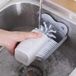 Mug / Cup / Glass Washer Brush With Suction Base, Self Stand Glass Washer Brush Double Sided Bristle Brush For Home Hotel Restaurant Cafã©