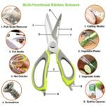 Multi-Purpose Kitchen Shears with Magnetic Holder in Vibrant Red - Image 3