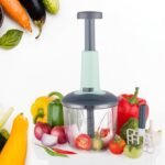 1100 Ml 2 In 1 Push Up Chopper With Blender Affixed With 6 Sharp Blade | Vegetable And Fruit Cutter With Easy Push And Chop Button