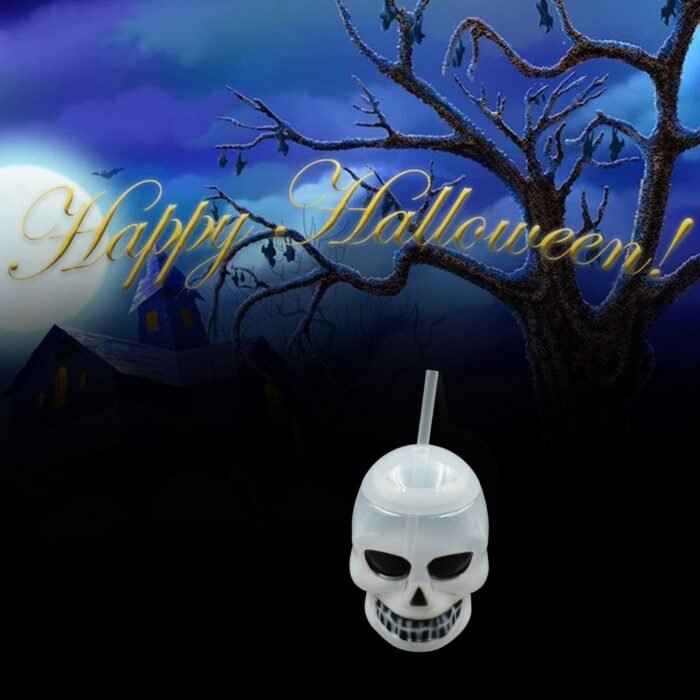 Ghost Face Bottle Water Bottle, Drinking Cup With Lid And Straw, Party Favors Summer Hawaiian And Beach Party Decorations For Kids Adults With Brown Box(1 Pc) - Image 5