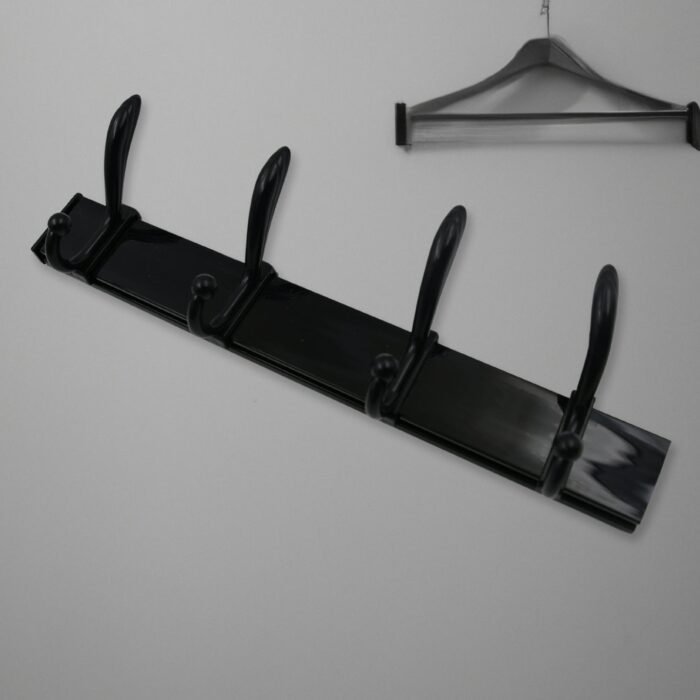 Cloth Hanger, Wall Door Hooks Rail For Hanging Clothes For Hanging Hook Rack Rail, Extra Long Coat Hanger Wall Mount For Clothes, Jacket, Hats, 6 Hook With Eco-Friendly Liquid Adhesive Glue - Image 5