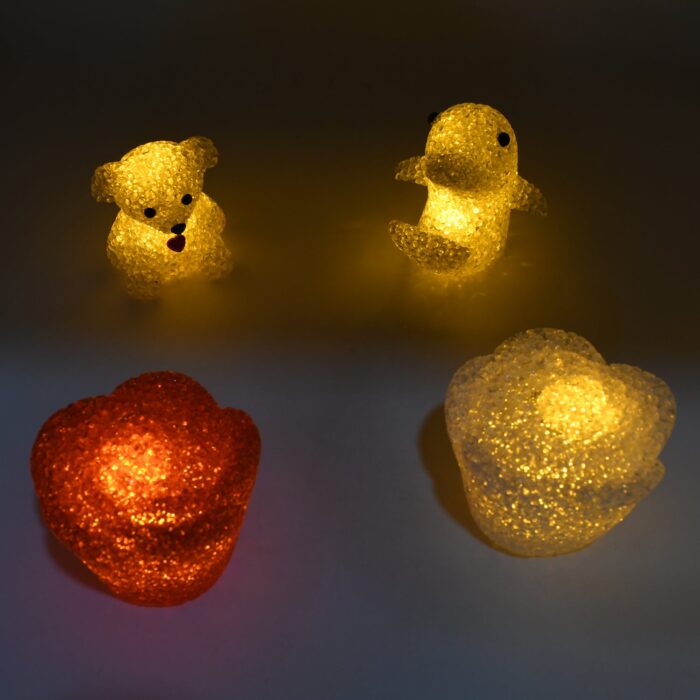 Multi Shape Small Light Lamps Led Shape Crystal Night Light Lamp (6 Pc Set) - Image 1