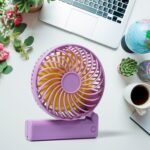 7604 Portable Mini handy Fan & Personal Table Fan | Rechargeable Battery Operated Fan Suitable for Kids, Women, Makeup Artist, Home Office