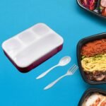 Lunch Box 4 Compartment With Leak Proof Lunch Box & 2 Spoon, For School & Office Use
