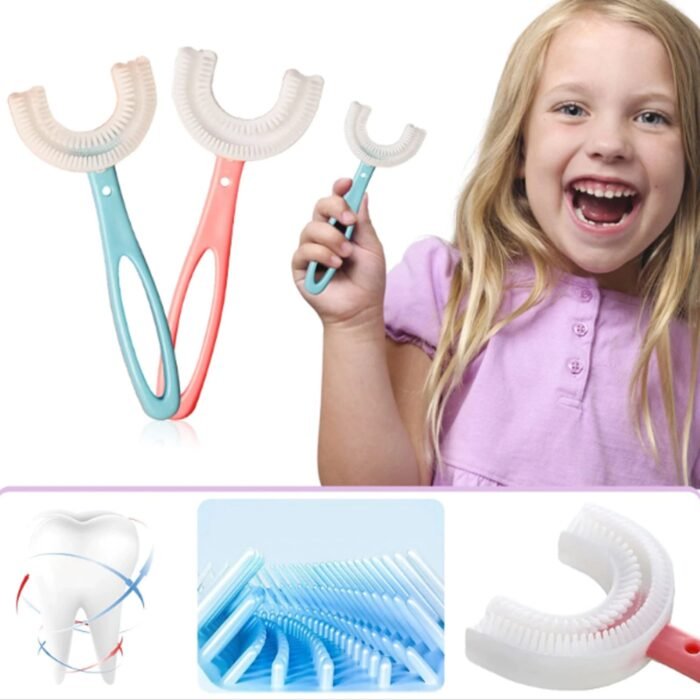 4773 Kids U Shaped Large Tooth Brush used in all kinds of household bathroom places for washing teeth of kids, toddlers and childrenâ€™s easily and comfortably.