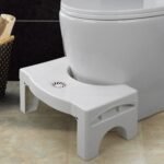 6005A Plastic Non-Slip Folding Toilet Squat Stool - White Color