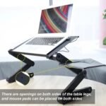 Modern Style Portable Adjustable Foldable Laptop Holder Notebook Desks Lap Pc Folding Desk Table Vented Stand 2 Built In Cooling Fans