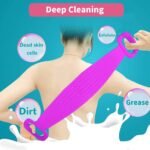 1303 SILICONE BODY BACK SCRUBBER DOUBLE SIDE BATHING BRUSH FOR SKIN DEEP CLEANING WITH HOOK