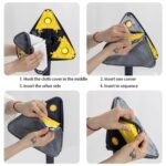 Rotatable Adjustable Triangle Cleaning Mop Triangle Mop With Stainless Steel Long Handle Push-Pull Squeezing Cleaning Mop Dry & Wet Mop For Floor Windows (1 Pc) - Image 5