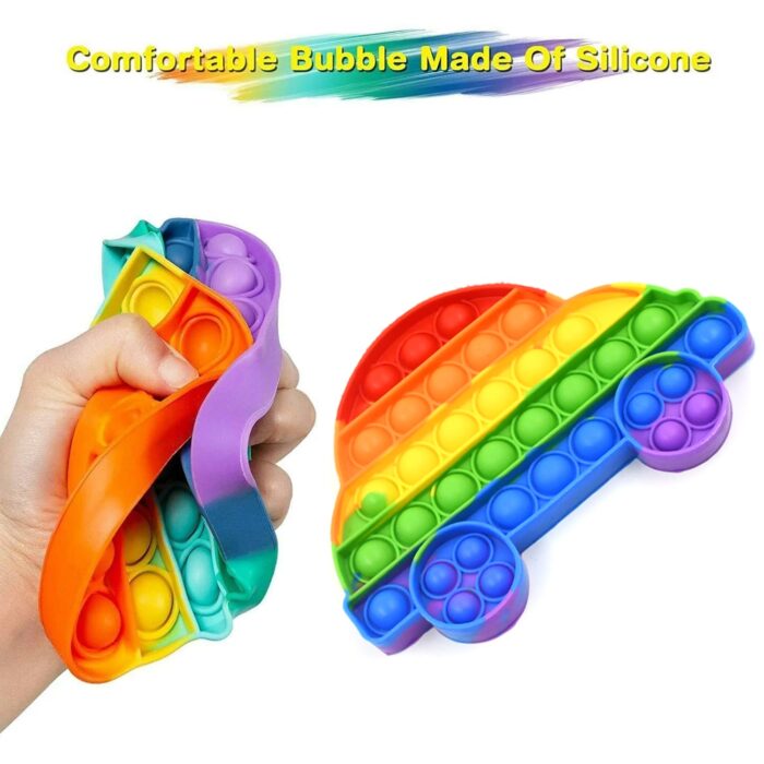 Pop Fidget Toy Push Pop Bubble Fidget Sensory Toy For Kids And Adults Fidget Popper Stress Reliever Sensory Fidget Poppers (Butterfly & Car Shape / 1 Pc) - Image 5
