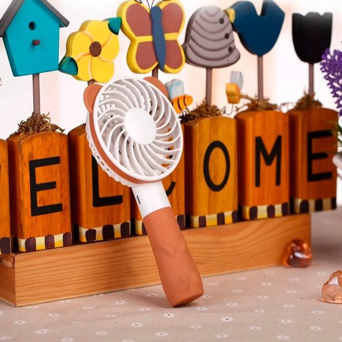 4812 Portable Bear Styled Hand Fan Rechargeable Handheld Fan For Travel , home & Office Use