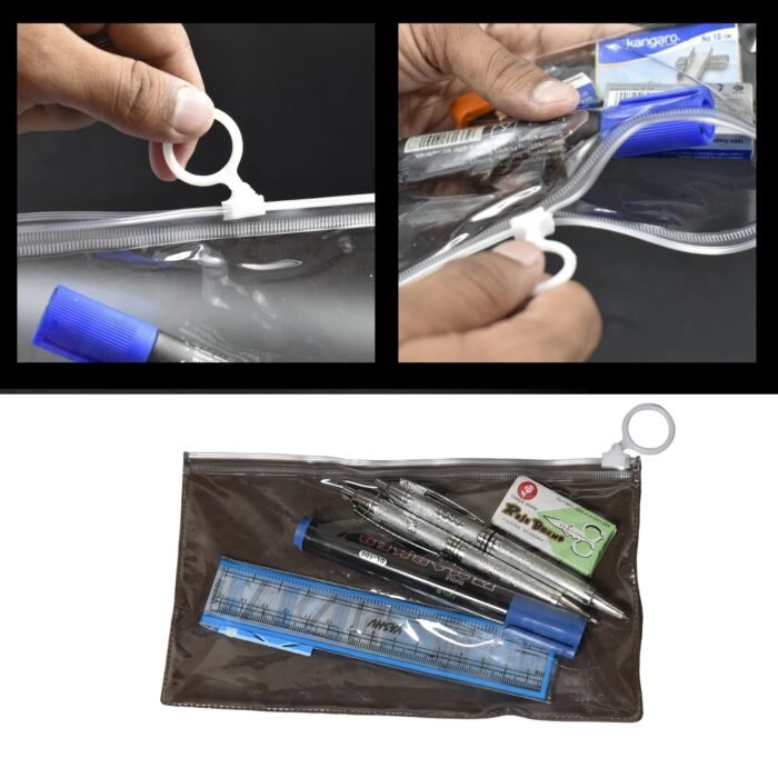 4848  6-Pcs Combo Zipper Pouch scissor Ruler Pen And Marker Used While Studying By Teachers And Students In Schools And Colleges Etc.