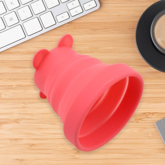 Reusable Folding Silicone Tumbler / Glass / Cup, Folding Cups With Reusable Lid, Silicone Folding Cup With Clip Hook Folding Travel Cup Bag For Travel, Camping, Sports (1 Pc) - Image 3