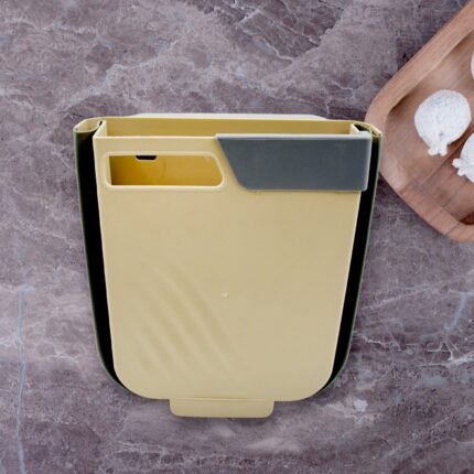 Hanging Trash Can For Kitchen Cabinet Door, Small Collapsible Foldable Waste Bins, Hanging Trash Holder For Bathroom Bedroom Office Car, Portable