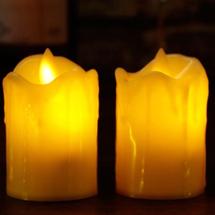 6552 Multicolor Flameless Melted Design Candles for Decoration (Set of 24pc)