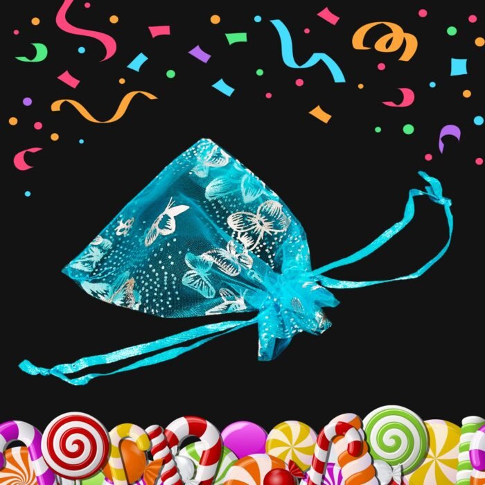 Organza Return Gift Bags Small Mesh Bags Drawstring Gift Bags Christmas Drawstring Organza Gift Bags, Wedding Party Festival Gift Bags, Jewellery Packing Pouch Dry Fruit Pouch 10Ã—12 Cm (100 Pcs Set) - Image 5