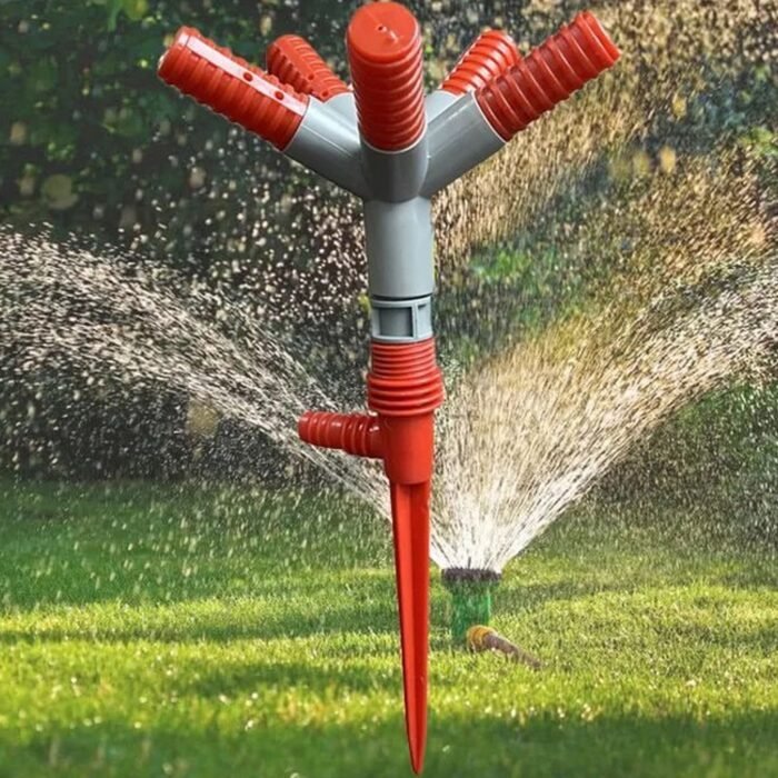 7537 Garden Sprinkler 360 Â° Rotating Adjustable Round 3 Arm Lawn Water Sprinkler for Watering Garden Plants/Pipe Hose Irrigation Yard Water Sprayer