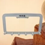 Multi-Function Metal Door Hook, Clothes Hook Rack Easy Installation, No Drilling Required, For Hanging Hook Rack Rail, Extra Long Coat Hanger Wall Mount For Clothes, Jacket (8 Hook)