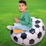 Football Sofa, Cartoon Style Inflatable Folding Chair, Soccer Ball Chair, Inflatable Sofa For Adults, Kids Size 110Cm X 80Cm
