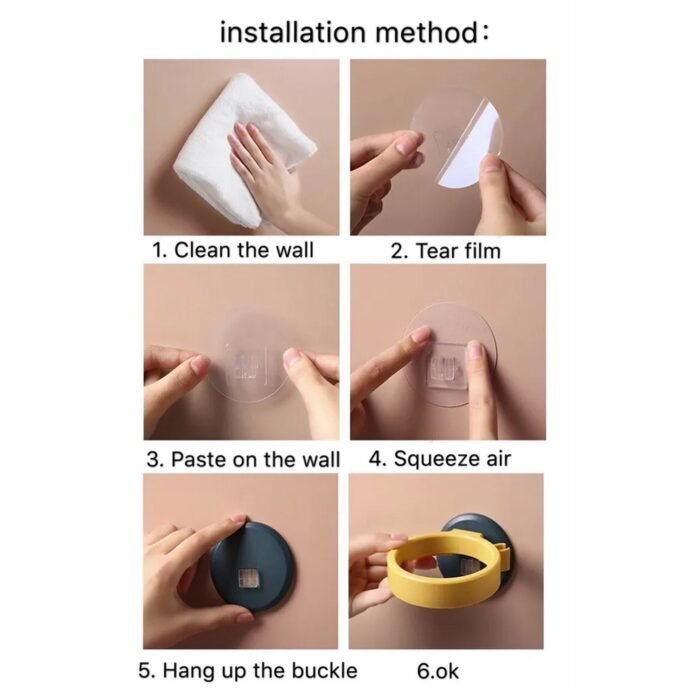 Wall Mount Hair Dryer Holder With Suction Cup, Plastic Wall Bracket For Bathroom, Beauty Salon / Home Use Self Adhesive Hair Dryer Stand Rack (1 Pc) - Image 8