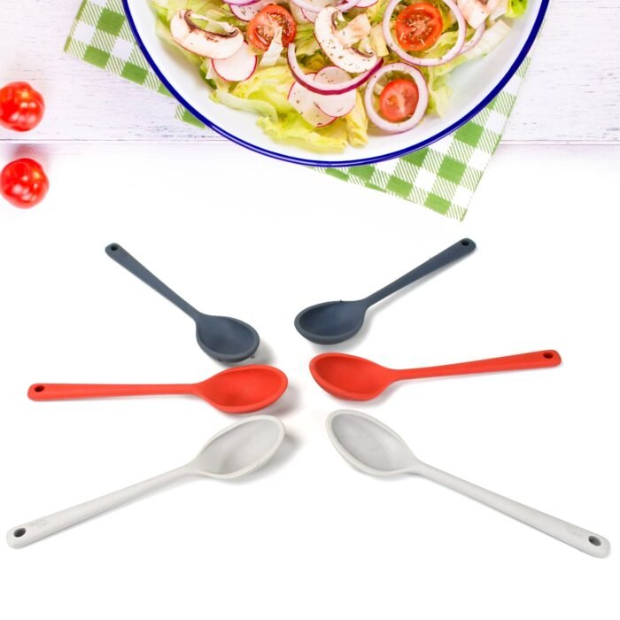 Multipurpose Silicone Spoon, Silicone Basting Spoon Non-Stick Kitchen Utensils Household Gadgets Heat-Resistant Non Stick Spoons Kitchen Cookware Items For Cooking And Baking (6 Pcs Set) - Image 11
