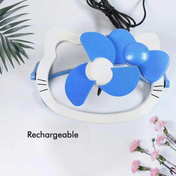 Hello Kitty Cartoon Mini Fan - USB Powered Collapsible Desk Fan - Image 5