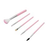 Mini Makeup Brush Set With Case, Portable Foundation Brush Kit Travel, High Quality Synthetic Bristles Cosmetic Brush Set For Powder Blending Blush Eyeshadow Lipstick Women Girls Best Beauty Products Accessories (5 Pcs Set)