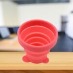 Reusable Folding Silicone Tumbler / Glass / Cup, Folding Cups With Reusable Lid, Silicone Folding Cup With Clip Hook Folding Travel Cup Bag For Travel, Camping, Sports (1 Pc) - Image 5