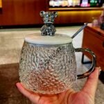 Coffee Mug With Lid And Spoon| Ceramic Coffee And Tea Cup | Premium And Luxury Quality, Glass Cup, Home Drinking Cup, Office Coffee Cup, Juice Cup (1 Pc)