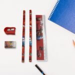 Cartoon Wooden Pencil Set For Kids Boys Return Gifts Birthday Party Space Stationary Set Pencil Eraser Sharpener Combo Kit For Kids Boys