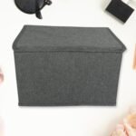 Small Foldable Storage Box With Lid And Handles, Cotton And Linen Storage Bins And Baskets Organizer For Nursery, Closet, Bedroom, Home (28×20×16 Cm / 1 Pc) - Image 6