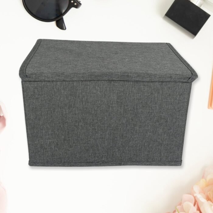 Small Foldable Storage Box With Lid And Handles, Cotton And Linen Storage Bins And Baskets Organizer For Nursery, Closet, Bedroom, Home (28Ã—20Ã—16 Cm / 1 Pc) - Image 6