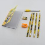 8 Pc Set Stationary Set Including 4 Pencil Rubber Pencil Sharpener 1Sketch Pen & Small Book School, Office Product Gift
