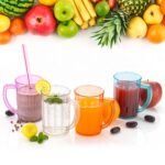 Stylish Juice Glass With Handle, Water Glass, Beer Glass, Milk Shake Glass, Multipurpose Glass Plastic Beer Mug, Unbreakable Beer Tasting Glasses, Clear Juice Glasses Suitable For Kids (2 Pc) - Image 5