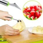 5335 Multifunctional 2 in 1 Melon Baller - Stainless Steel Dig Scoop with Fruit Carving Knife.