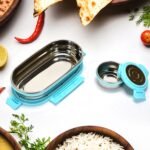 8141 Ganesh Stainless Steel Lunch Box & Small Container ( Set Of 2 Pcs )