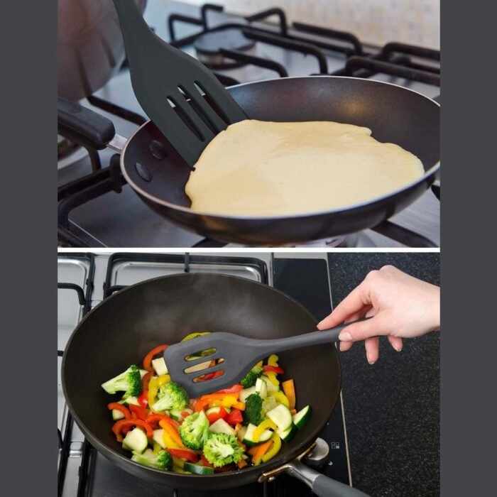 Silicone Slotted Spatula, Non Stick Kitchen Turners, High Heat Resistant Bpa Free Kitchen Utensils, Ideal Cookware For Fish, Eggs, Meat (30Cm) - Image 5